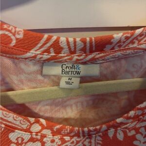 Croft & Barrow Vibrant Orange Floral Top